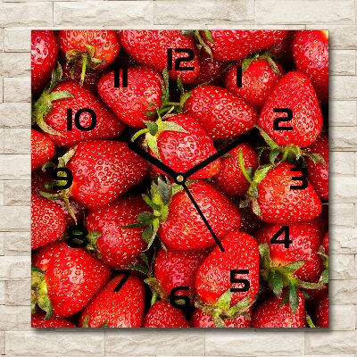 Horloge murale carrée Fraises