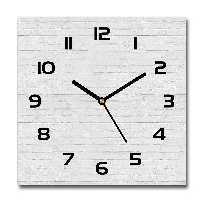 Horloge murale carrée Briques blanches mur