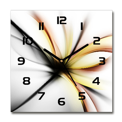 Horloge carrée en verre Fleur abstraite