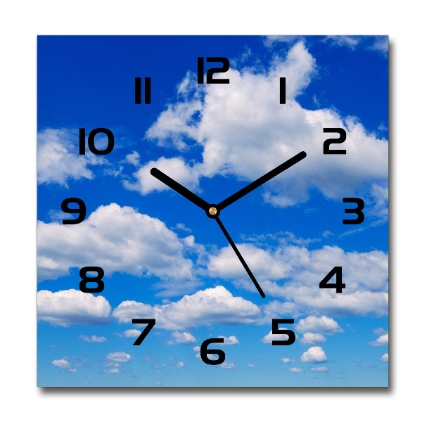 Horloge carrée en verre Les nuages dans le ciel