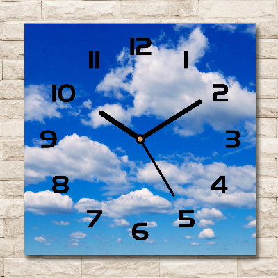 Horloge carrée en verre Les nuages dans le ciel