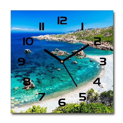 Horloge carrée en verre Baie maritime