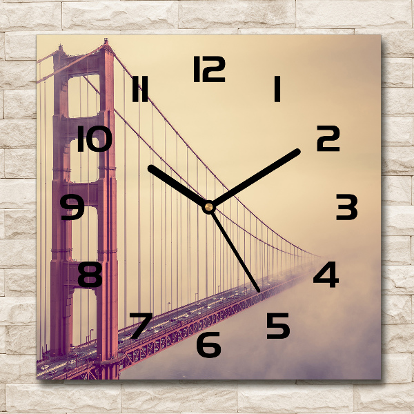 Horloge murale carrée Pont de San Francisco