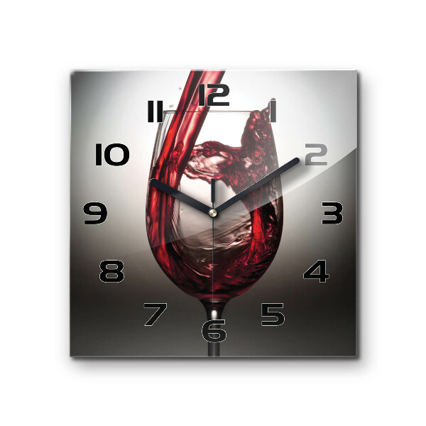 Horloge murale carrée Vin rouge