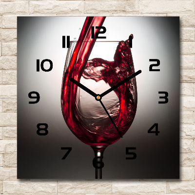 Horloge murale carrée Vin rouge
