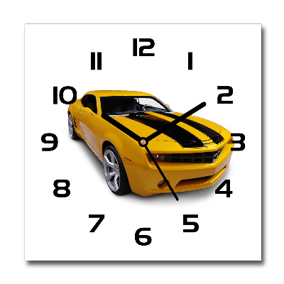 Horloge carrée en verre Voiture de sport
