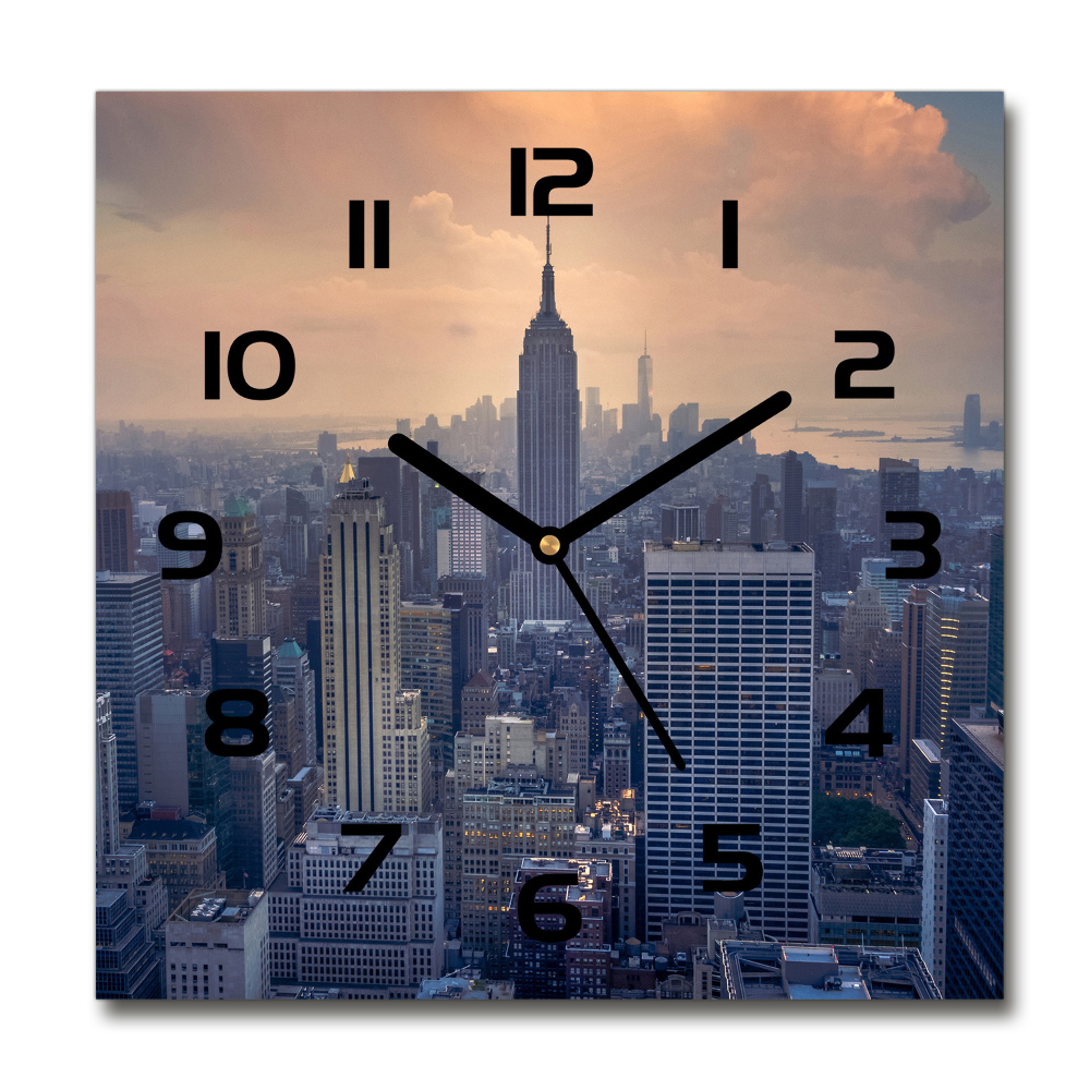 Horloge carrée en verre Manhattan Empire State Building