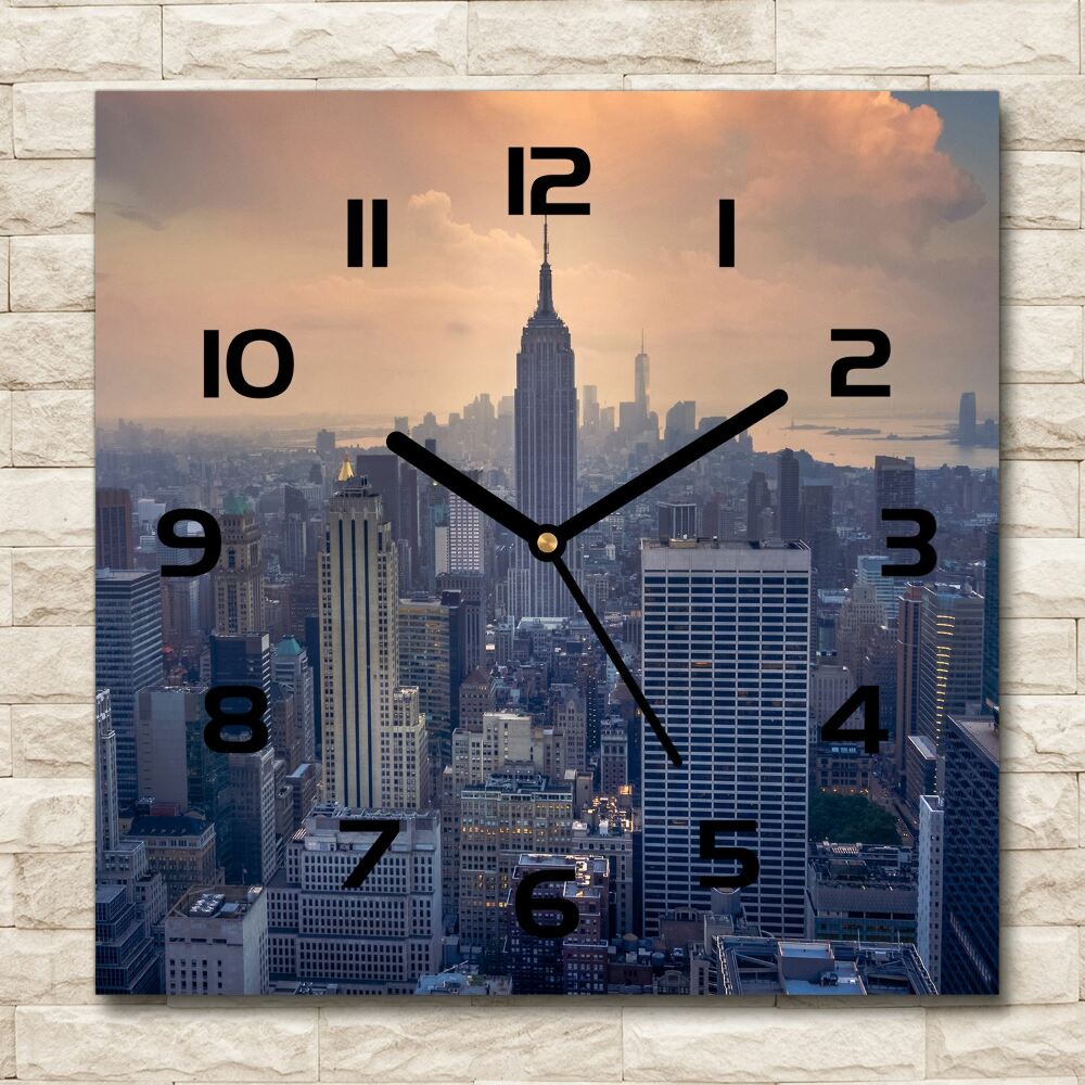 Horloge carrée en verre Manhattan Empire State Building