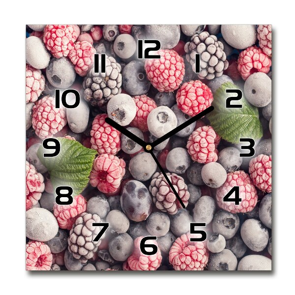 Horloge carrée en verre Fruits des bois surgelés