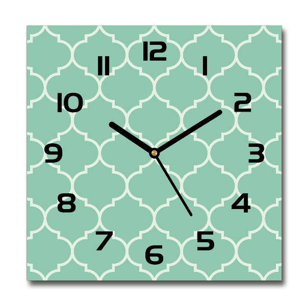 Horloge carrée en verre Fond marocain