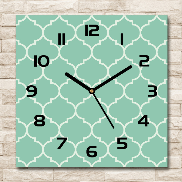 Horloge carrée en verre Fond marocain