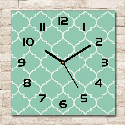 Horloge carrée en verre Fond marocain