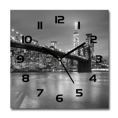 Horloge murale carrée New York de nuit