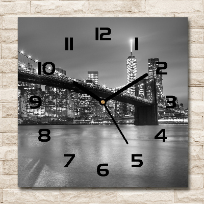 Horloge murale carrée New York de nuit