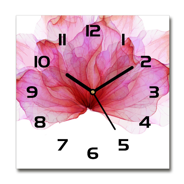 Horloge murale carrée Fleur rose