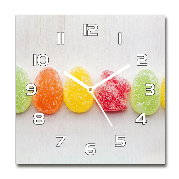 Horloge carrée en verre Gelées colorées