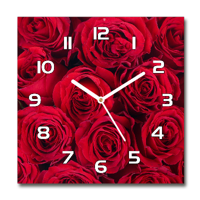 Horloge murale carrée Roses