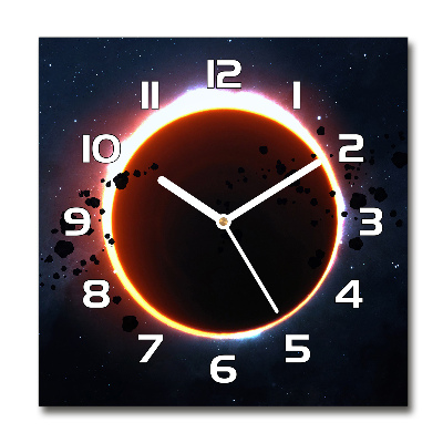 Horloge carrée en verre Éclipse de soleil