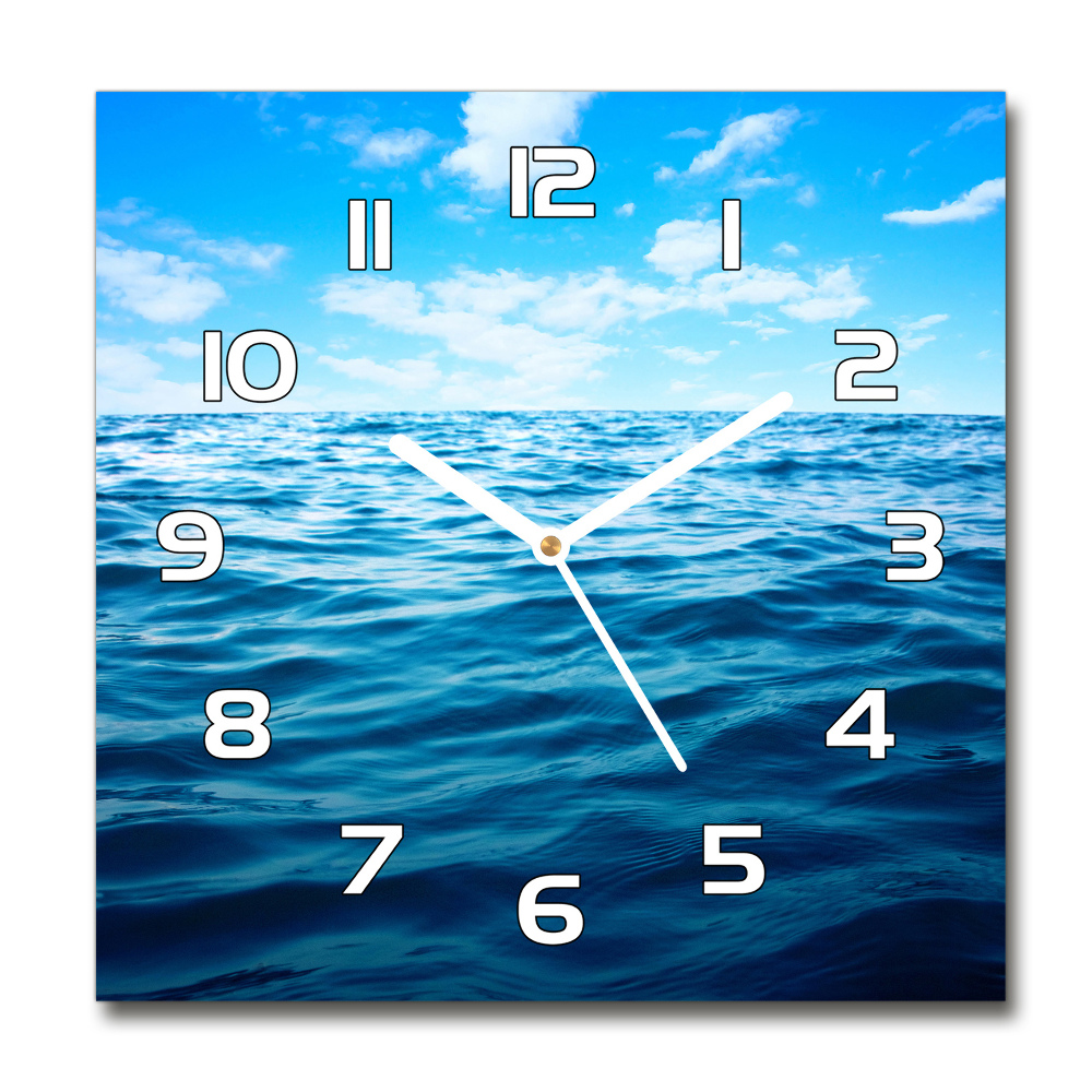 Horloge carrée en verre Eau de mer