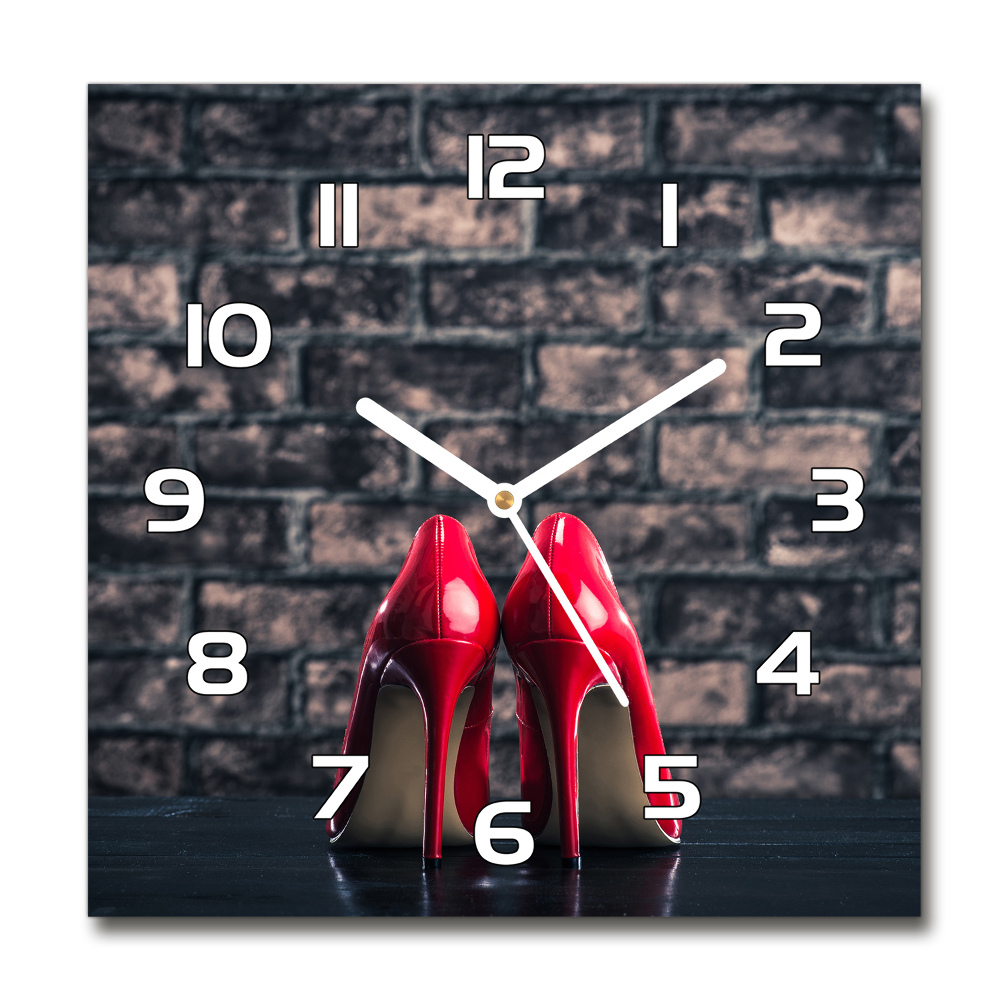 Horloge carrée en verre Épingles rouges