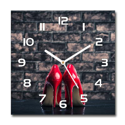 Horloge carrée en verre Épingles rouges