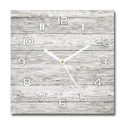 Horloge carrée en verre Fond gris en bois