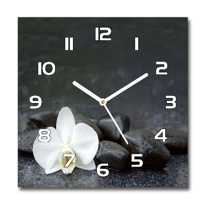 Horloge murale carrée Orchidée