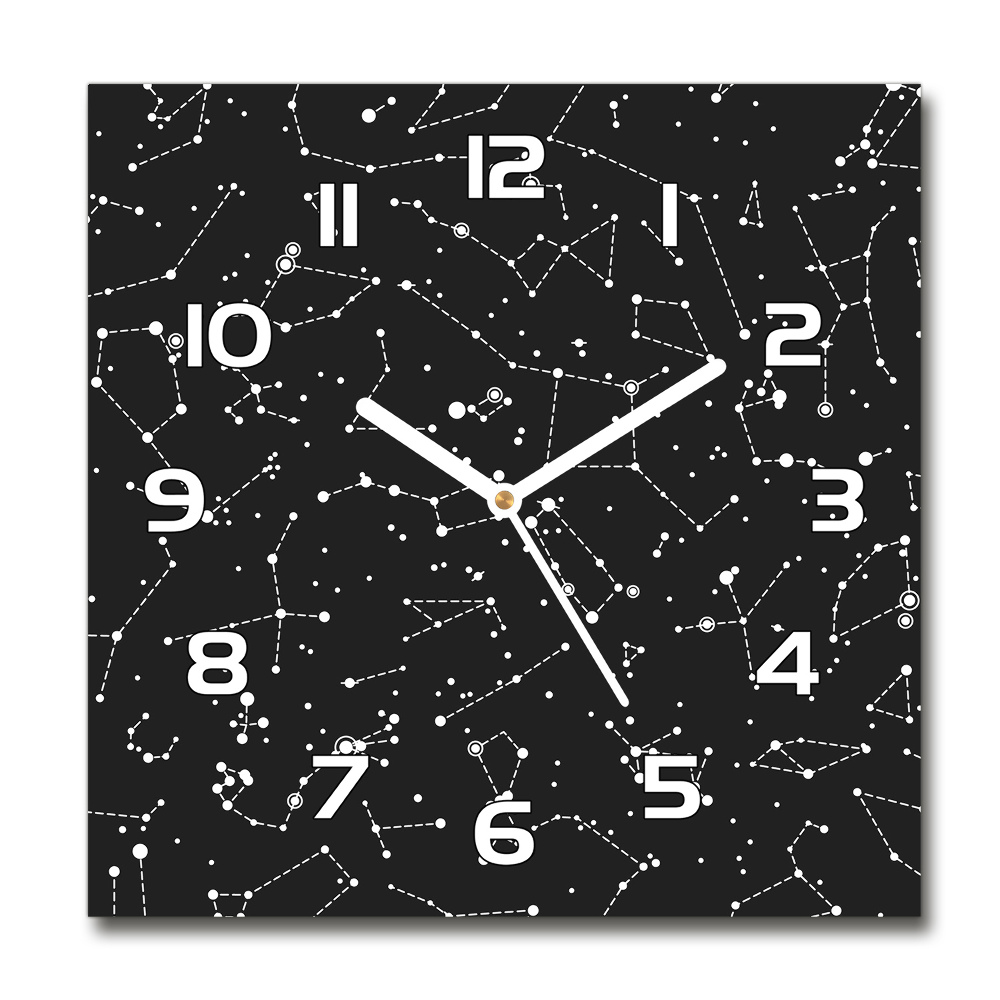 Horloge carrée en verre Constellation