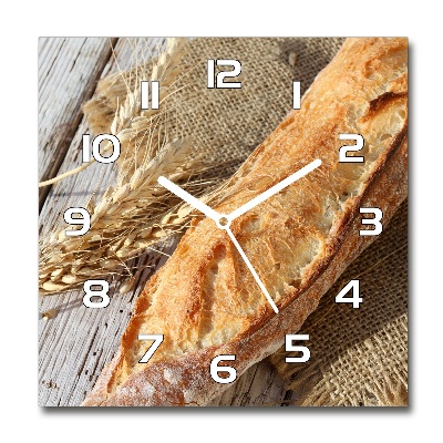 Horloge carrée en verre Baguette fraîche