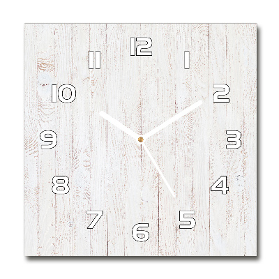 Horloge carrée en verre Fond en bois tableau blanc