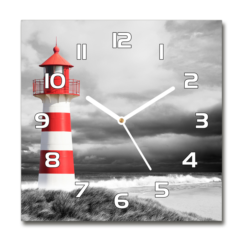 Horloge carrée en verre Phare