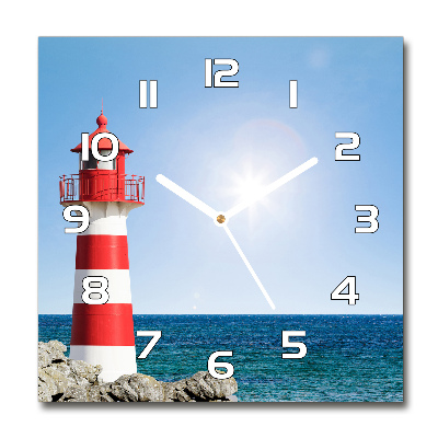 Horloge carrée en verre Phare