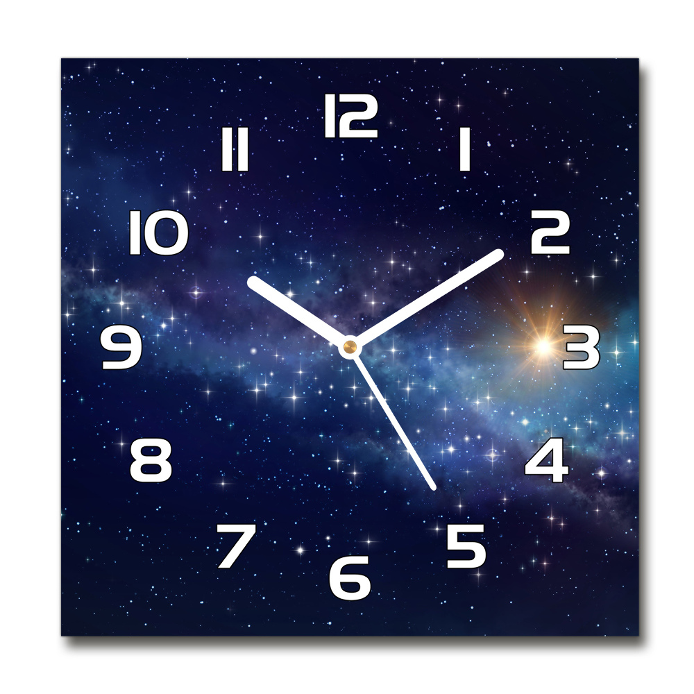 Horloge carrée en verre Galaxie