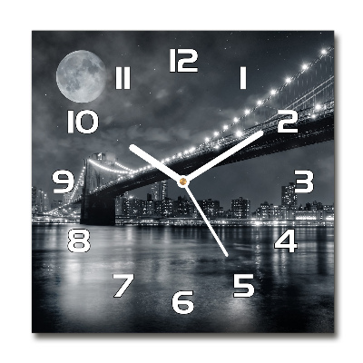 Horloge carrée en verre Pont de Brooklyn