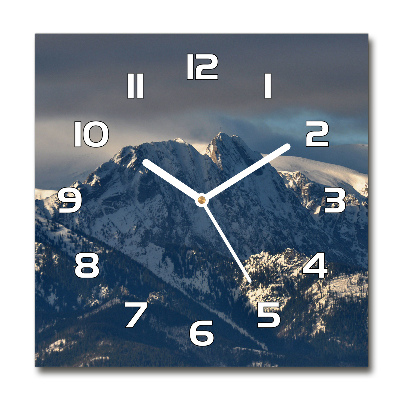 Horloge carrée en verre Giewont en hiver