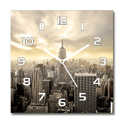 Horloge carrée en verre Manhattan Empire State Building