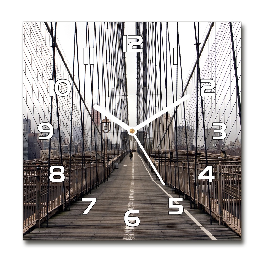 Horloge carrée en verre Pont de Brooklyn