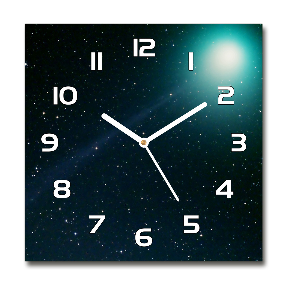 Horloge carrée en verre Galaxie