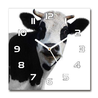 Horloge carrée en verre Vache latine