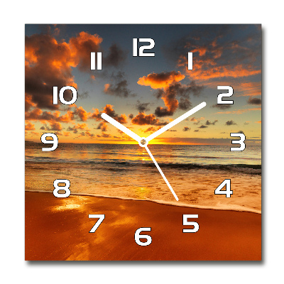 Horloge carrée en verre Plage australienne