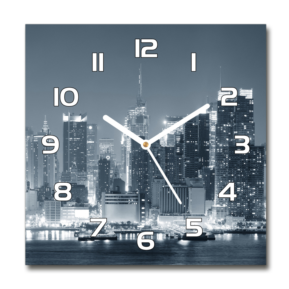 Horloge carrée en verre Manhattan New York