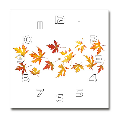 Horloge carrée en verre Feuilles d'automne