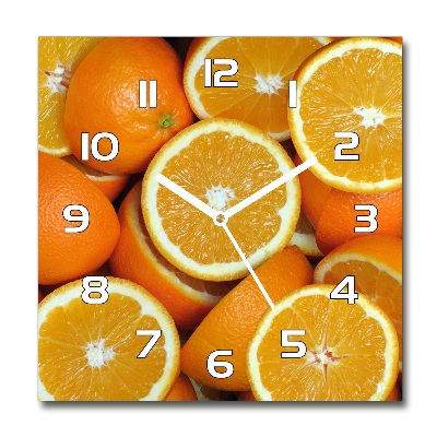 Horloge carrée en verre Moitié d'orange