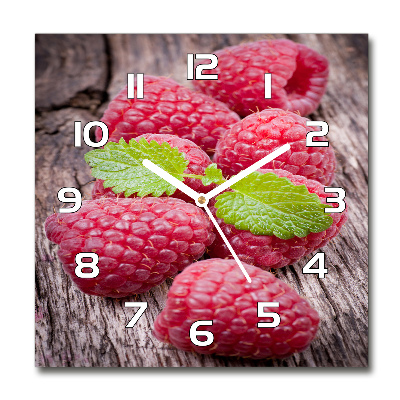 Horloge murale carrée Framboises