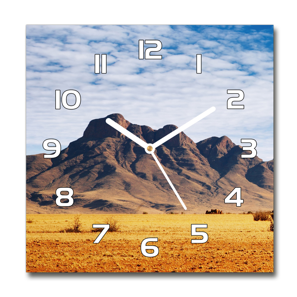 Horloge carrée en verre Rochers en Namibie