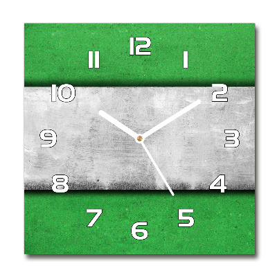 Horloge carrée en verre Mur vert