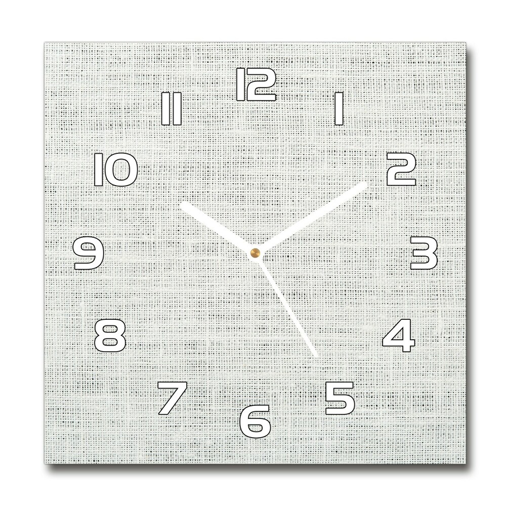 Horloge carrée en verre Toile blanche en lin