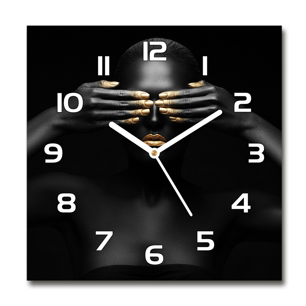 Horloge carrée en verre Femme en noir