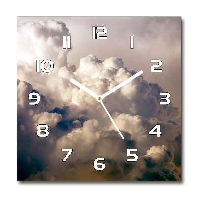 Horloge carrée en verre Nuages dans le ciel