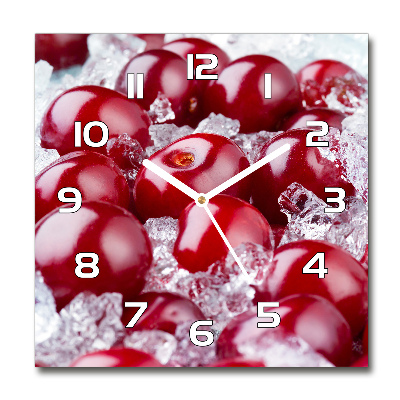 Horloge carrée en verre Cerise congelée